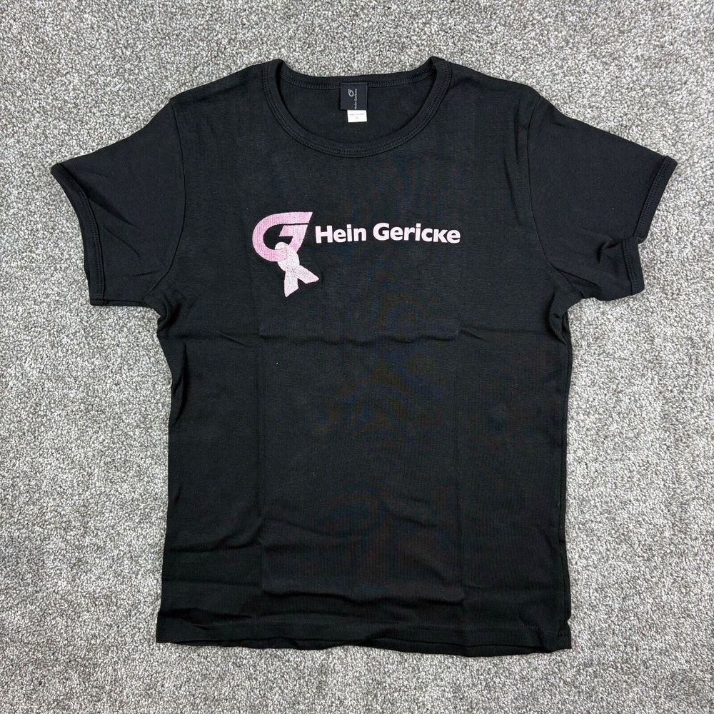 Y2K Hein Gericke Super G Shirt Womens XL Black Sally Racing Motorcycle Grunge - Picture 1 of 7